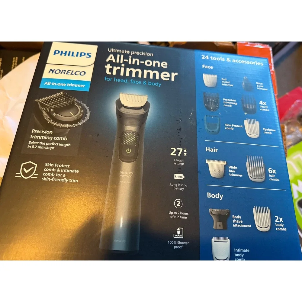 Philips Norelco Multigroom 9000 All-inOne Trimmer Head Face Body Factory Sealed